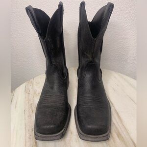 Ariat boots cowboy leather sz 8.5D Black Western square toe #10006724